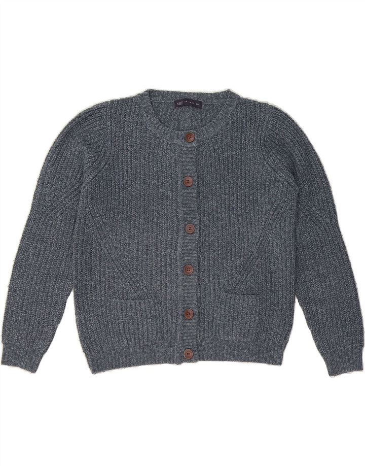 MARKS & SPENCER Womens Oversized Cardigan Sweater UK 10 Small Grey Acrylic Vintage Marks & Spencer and Second-Hand Marks & Spencer from Messina Hembry 