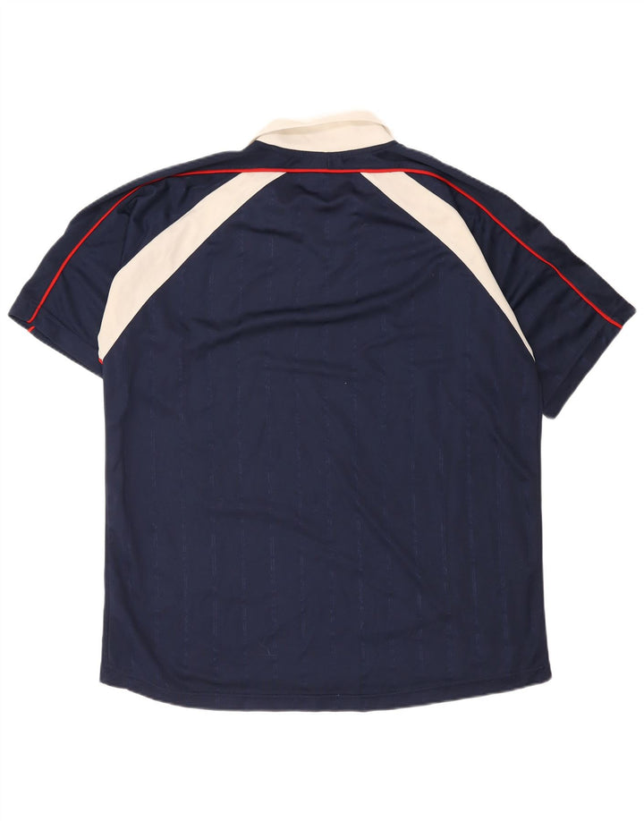 Męska koszulka polo Umbro XL, granatowa, poliester z blokami kolorów