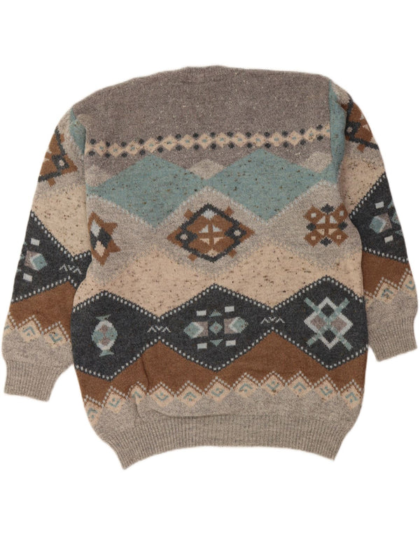 Sweter męski SOUTH COAST z dekoltem w kształcie litery V IT 54 XL Szary Wełna Fair Isle