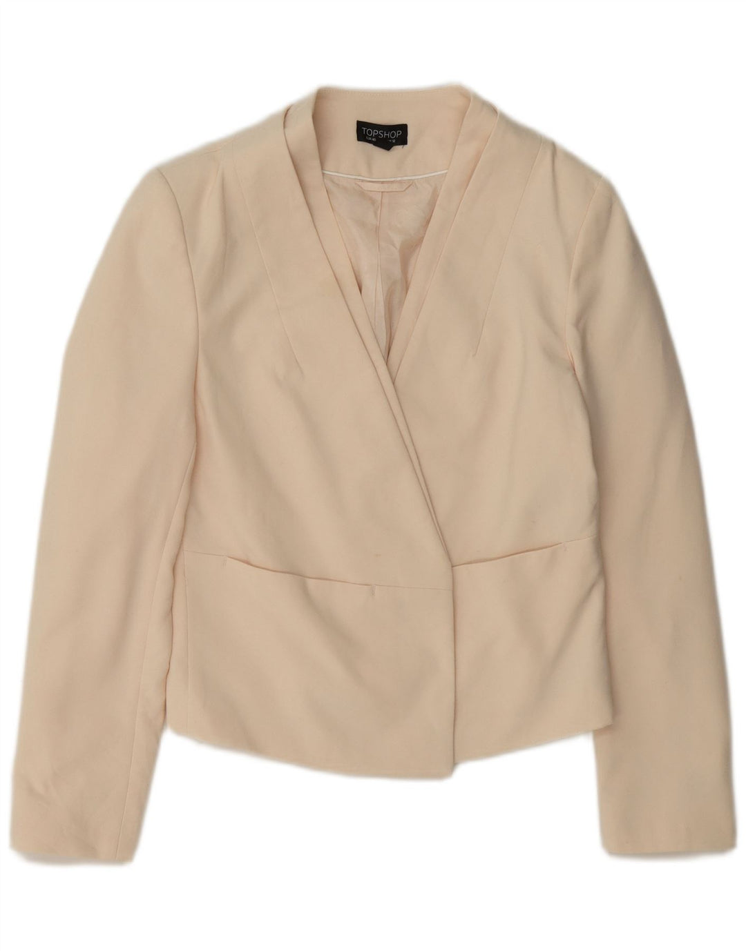 Damska marynarka Topshop Crop Open, UK 12, średni, złamany biały poliester