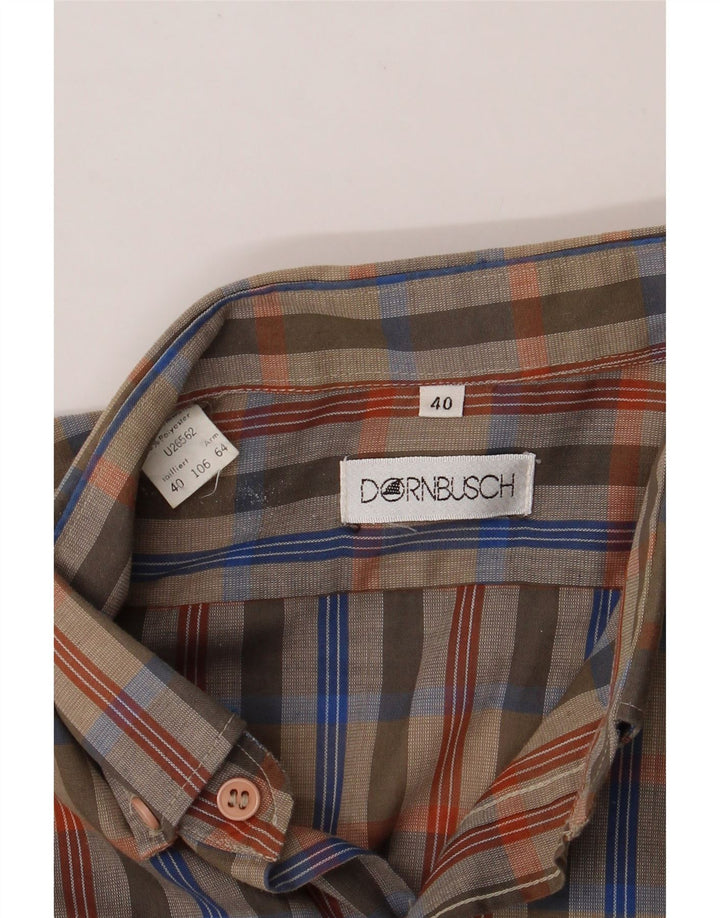 DORNBUSCH Mens Shirt Size 40 Medium Brown Check Cotton Vintage Dornbusch and Second-Hand Dornbusch from Messina Hembry 