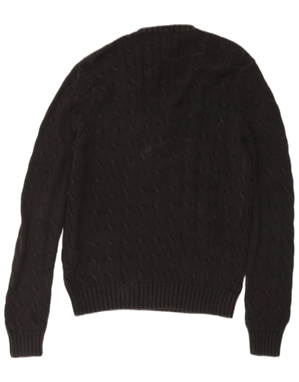 Damski sweter z dekoltem w kształcie litery V, Ralph Lauren, UK 18 XL, czarna bawełna