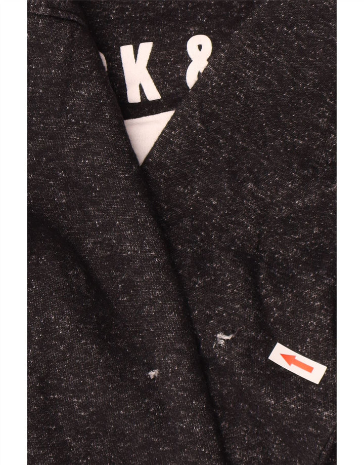 Męski sweter z kapturem i grafiką Jack & Jones, średni, czarny, nakrapiany