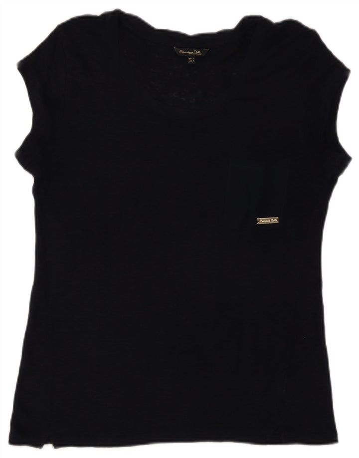 T-shirt damski Massimo Dutti Top UK 12 Średni granatowy