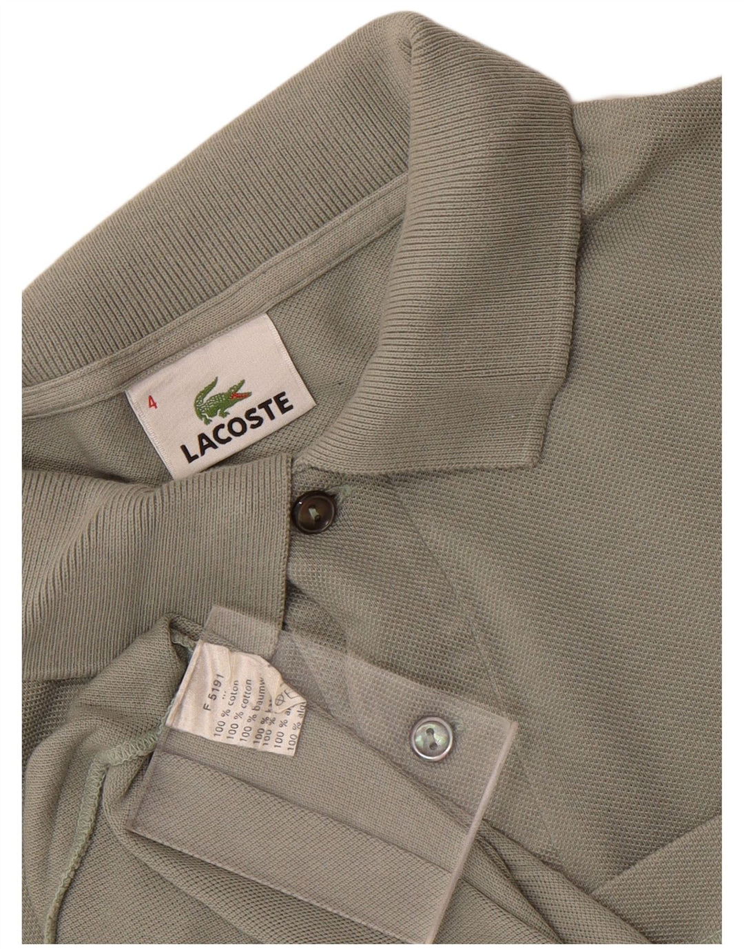 Męska koszulka polo Lacoste, rozmiar 4, średnia, bawełniana khaki