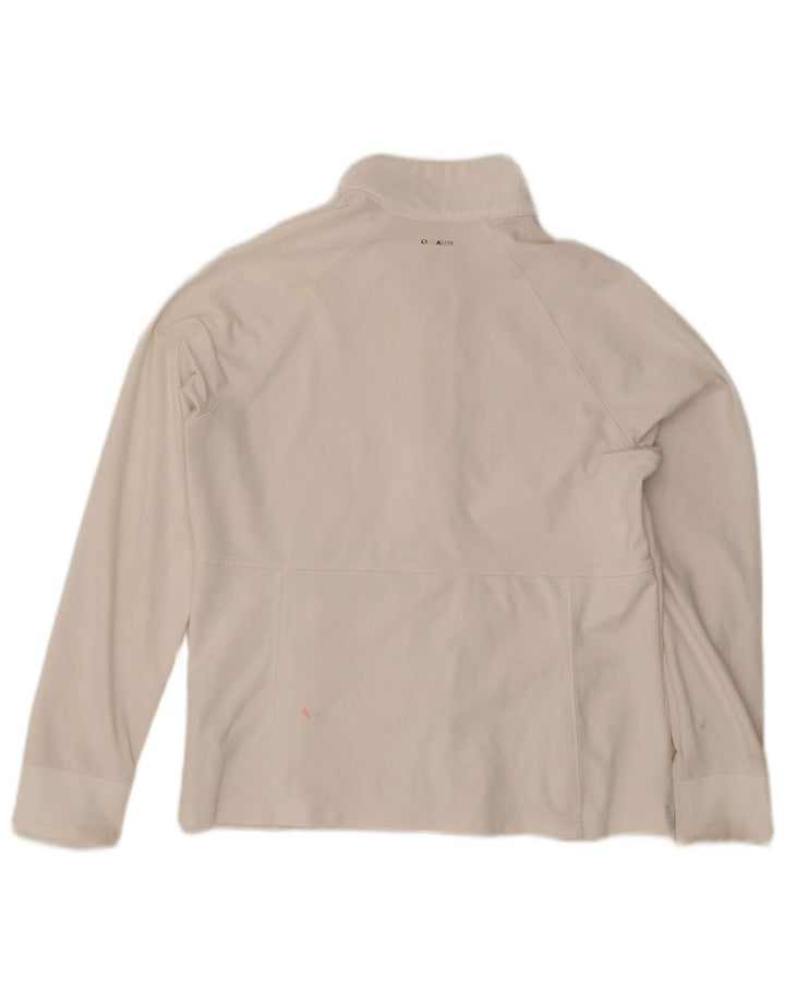Damska bluza dresowa Adidas UK 16, duża, biała, poliestrowa