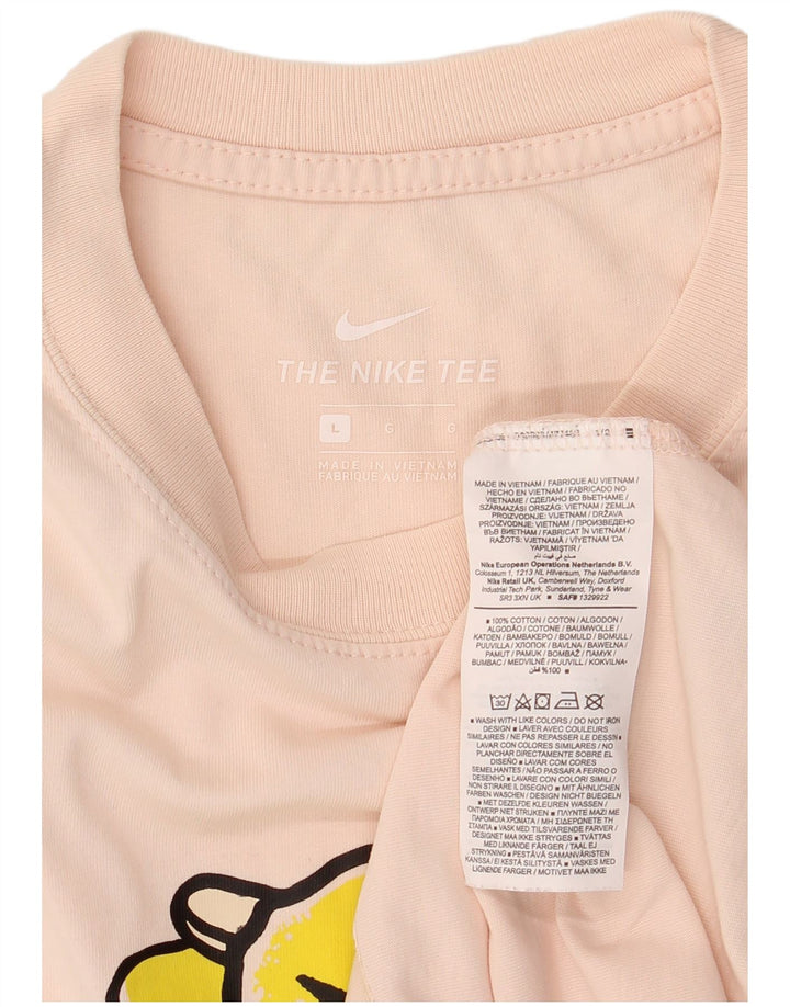 Męski T-shirt z grafiką Nike, duży, różowy, bawełniany