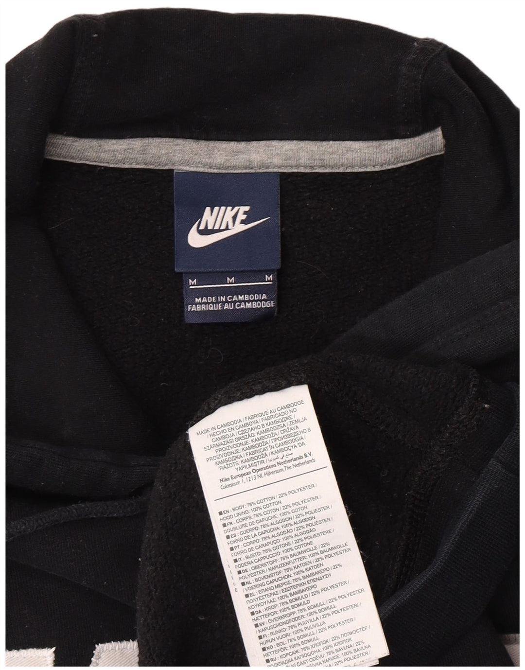 Męski sweter z kapturem Nike z grafiką, średni czarny, bawełniany