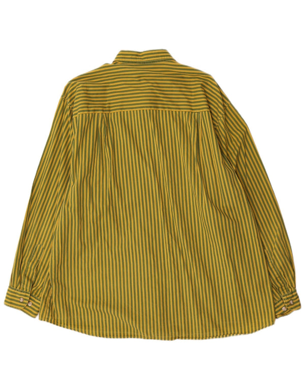 REEMARC Mens Shirt XL Green Striped Cotton