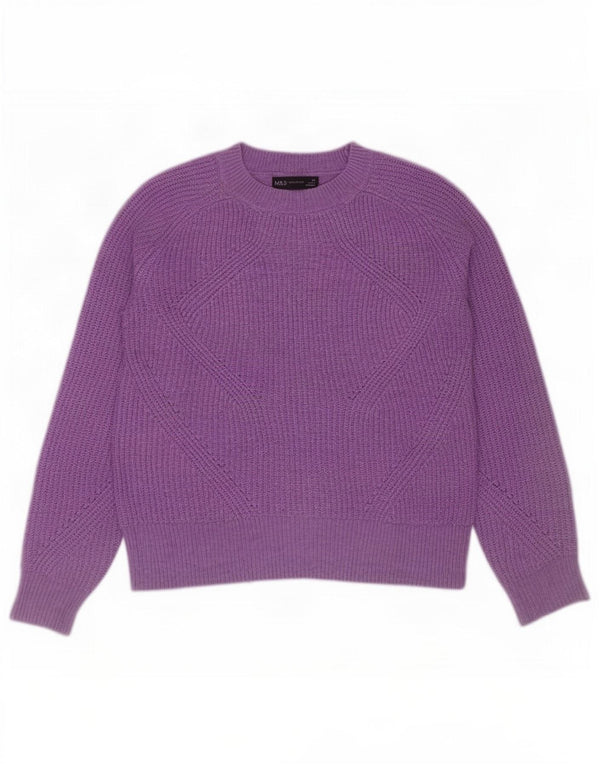 Marks & Spencer Damski sweter z dekoltem w łódkę, UK 6 XS, fioletowy