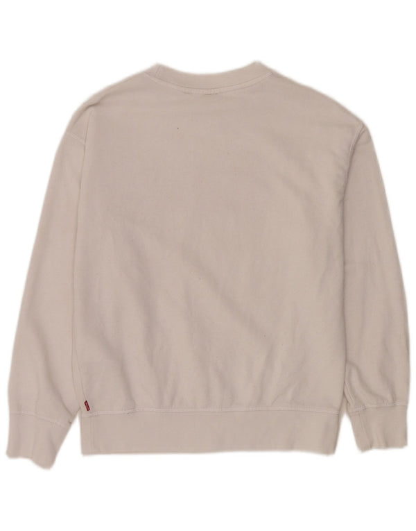 Damska bluza Levi's z grafiką oversize, UK 6 XS, biała bawełna