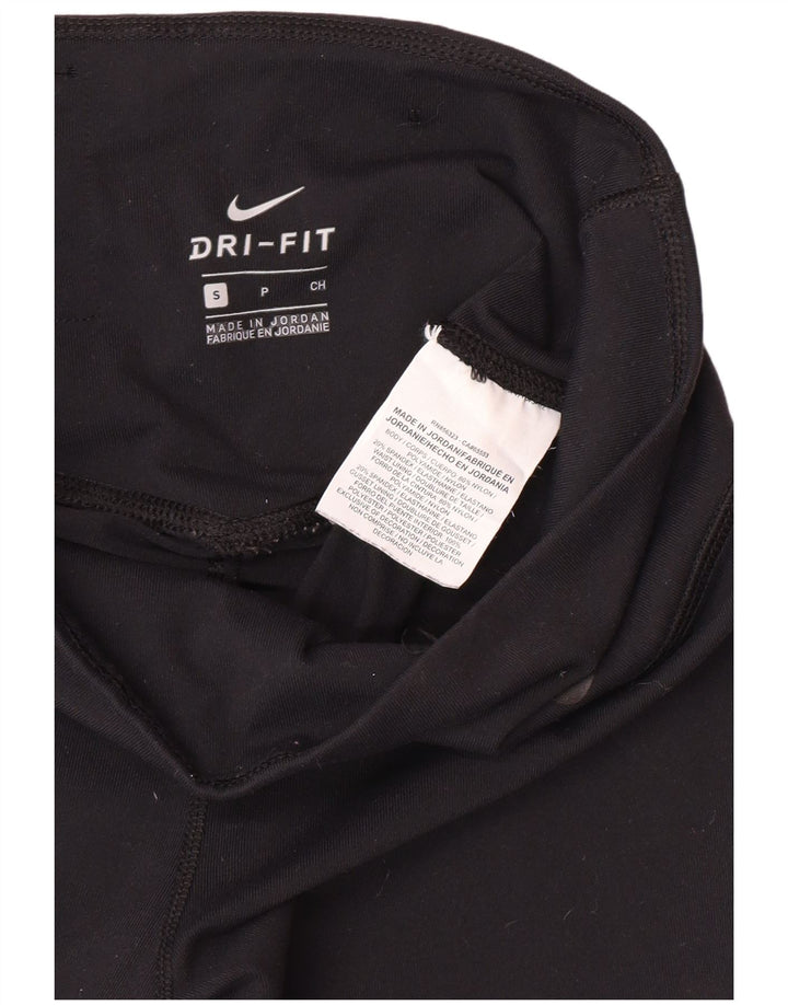 Damskie legginsy NIKE Dri Fit Capri UK 8, małe, czarne nylonowe
