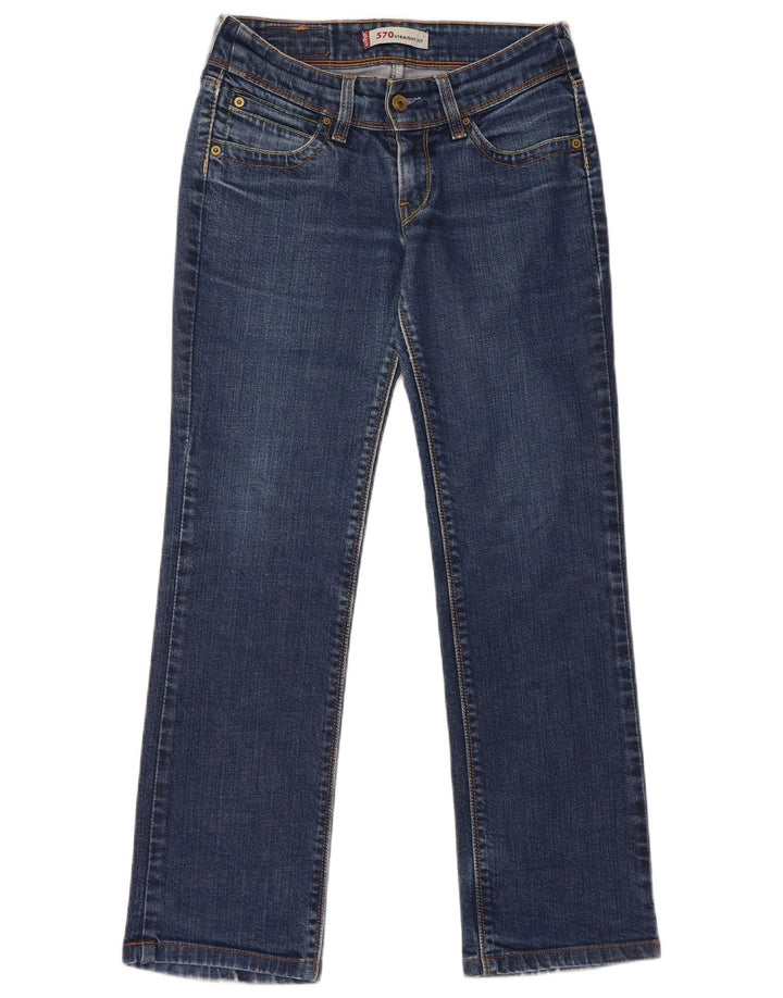 Damskie jeansy Levi's 570 Straight W28 L28 Niebieskie bawełniane