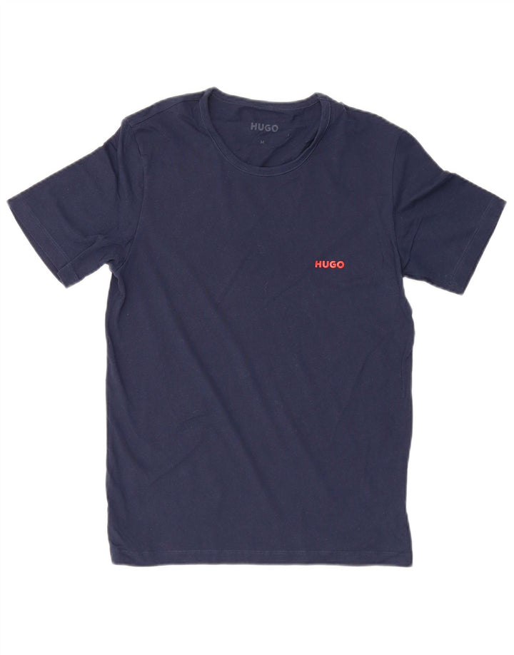 T-shirt męski Hugo Boss, średni, granatowy, bawełniany