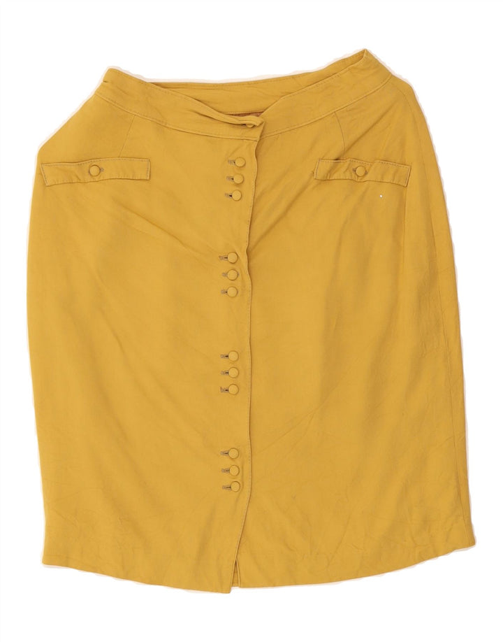 VINTAGE Womens Straight Skirt W24 XS Yellow Vintage Vintage and Second-Hand Vintage from Messina Hembry 
