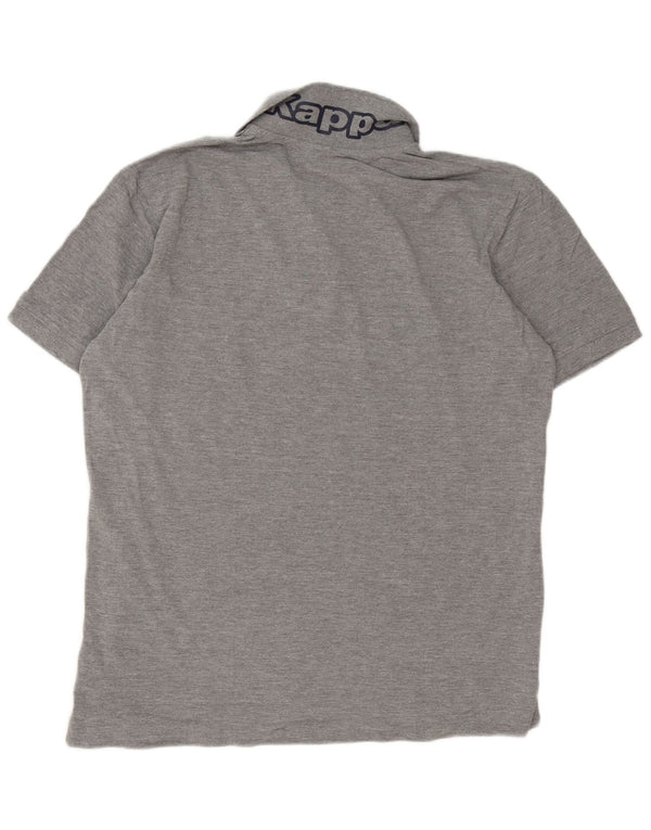 Męska koszulka polo Kappa z grafiką 2XL, szara, nakrapiana bawełna