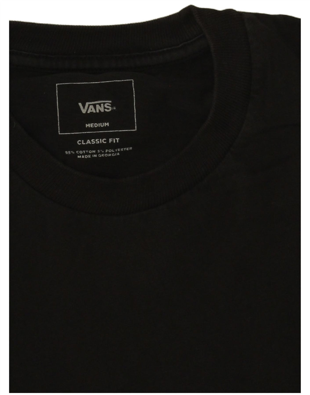T-shirt męski Vans o klasycznym kroju, bawełniany, w kolorze średniej czerni