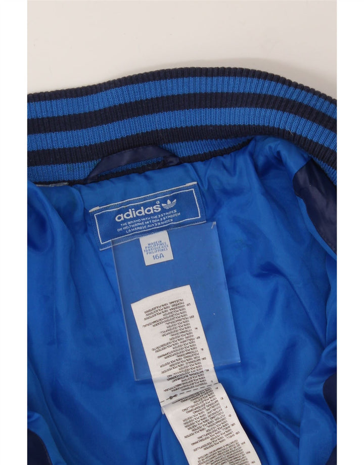 ADIDAS Boys Quilted Jacket 15-16 Years Blue Polyester Vintage Adidas and Second-Hand Adidas from Messina Hembry 