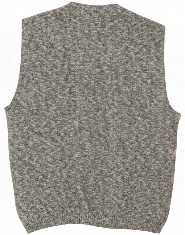 Męski sweter bez rękawów Seven Oaks XL Szary Argyle/Diament