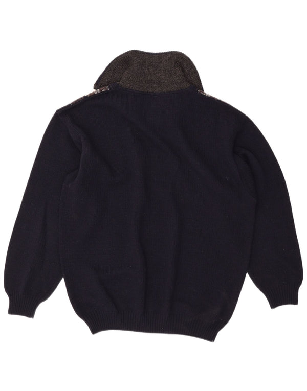 Męski sweter Jac Polo IT 56 2XL Granatowy Wełna Fair Isle