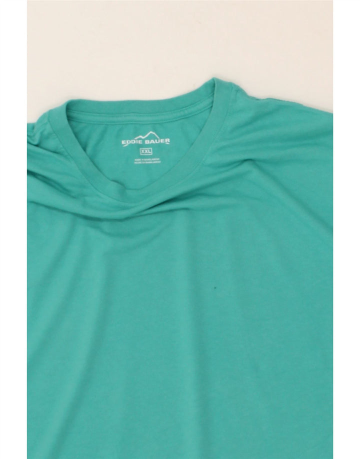 EDDIE BAUER Mens T-Shirt Top 2XL Turquoise Cotton Vintage Eddie Bauer and Second-Hand Eddie Bauer from Messina Hembry 