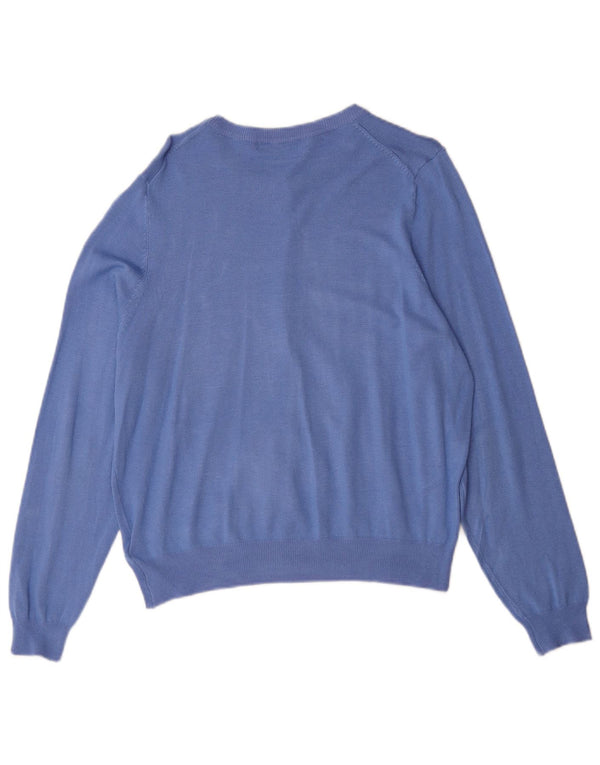 Marks & Spencer Damski sweter kardigan UK 16, duży, niebieski, wiskoza