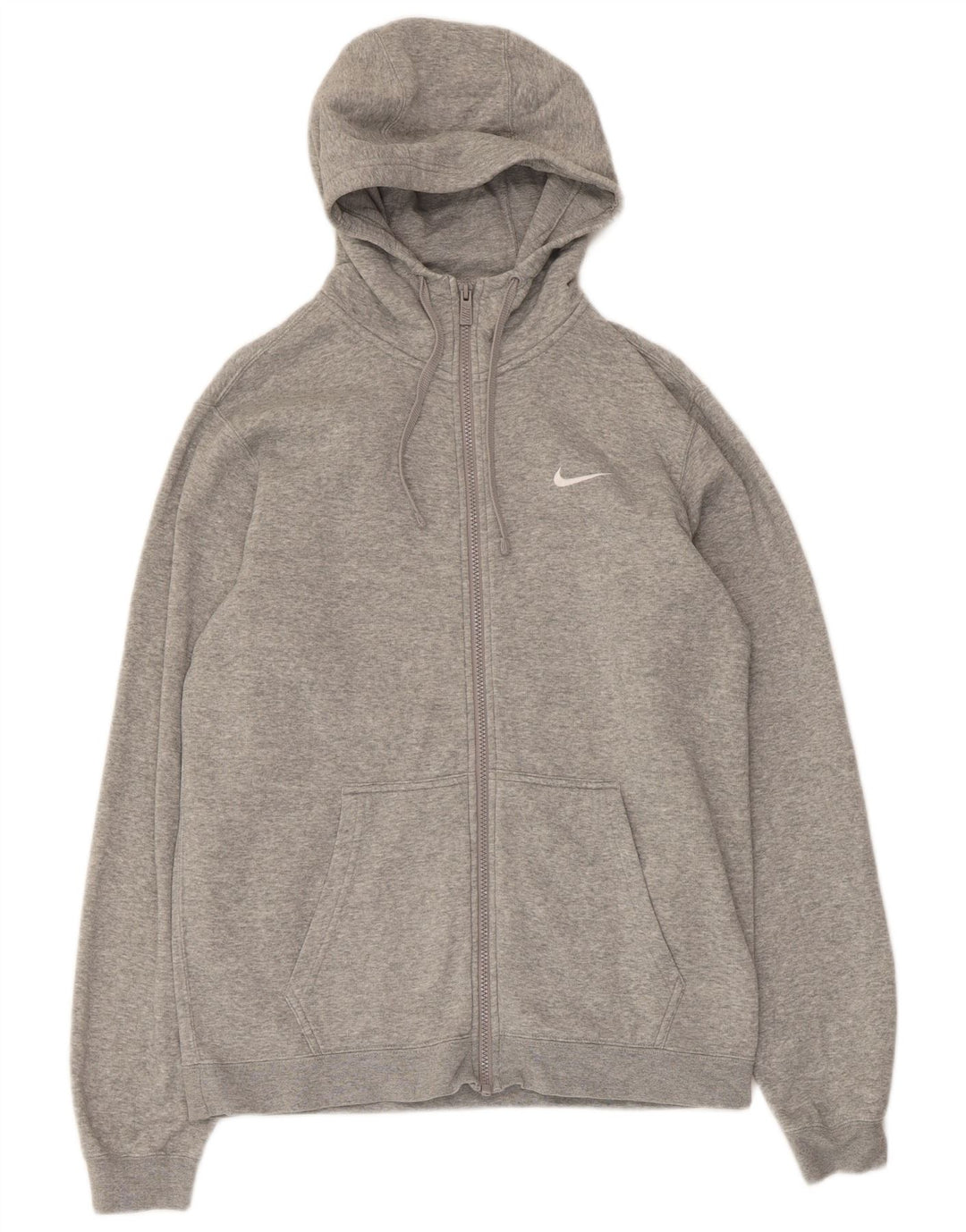 Męski sweter z kapturem i zamkiem błyskawicznym Nike, średnioszary, bawełniany