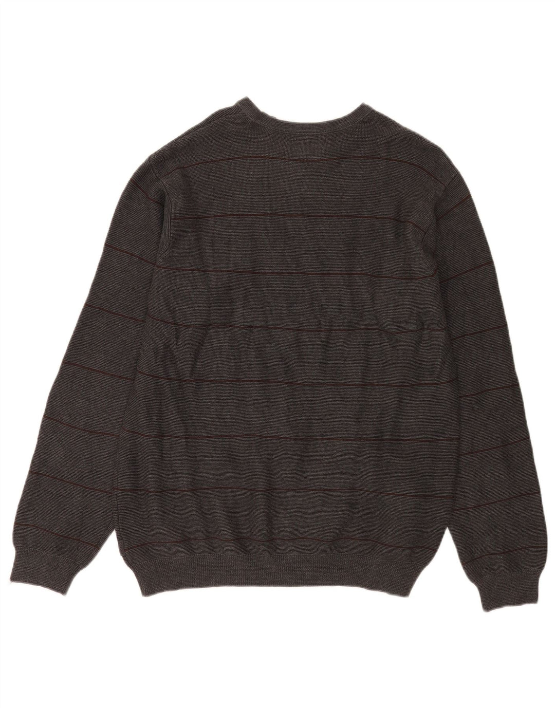 Izod Męski sweter z okrągłym dekoltem, bawełniany w średnie szare paski