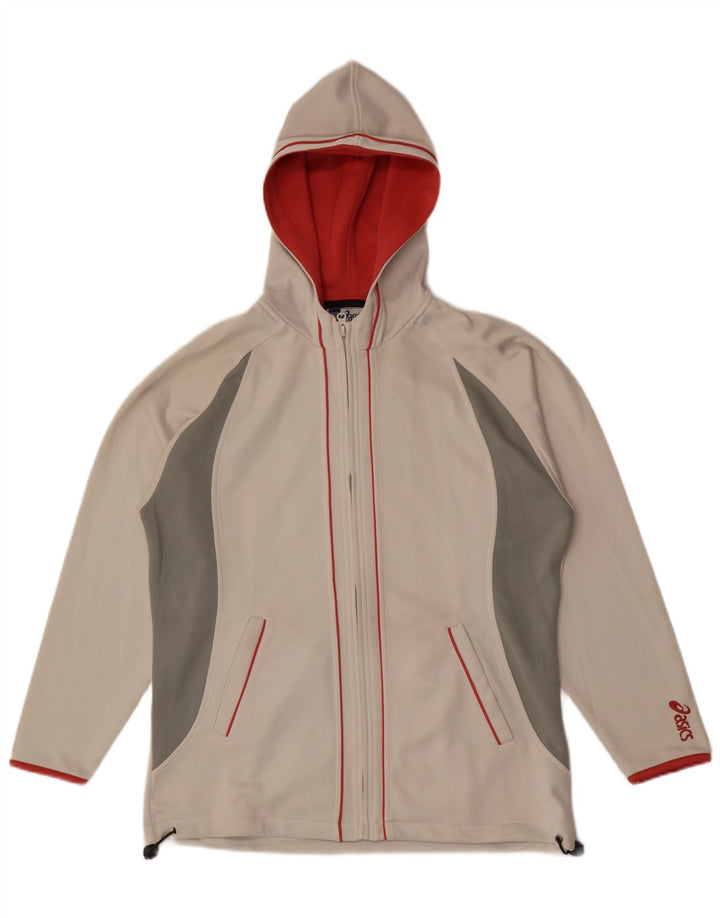 Męska bluza dresowa z kapturem Asics, średnia, złamana biel, blok kolorów