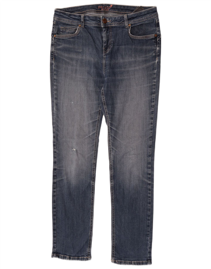 Marks & Spencer Damskie jeansy slim W32 L30 Niebieskie bawełniane