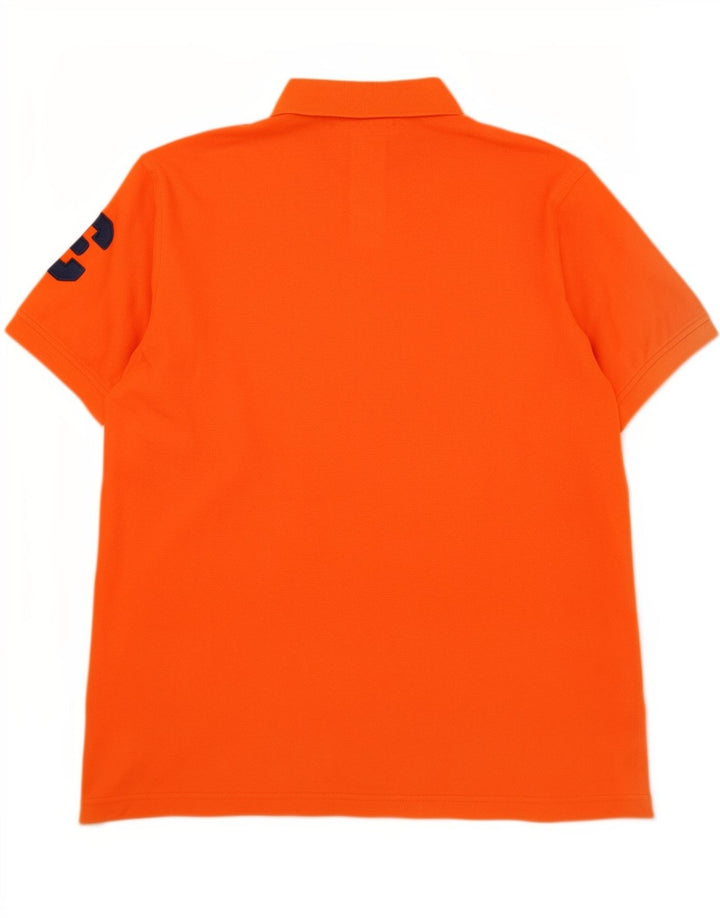 US Polo Assn. Koszula męska duża, pomarańczowa, bawełniana