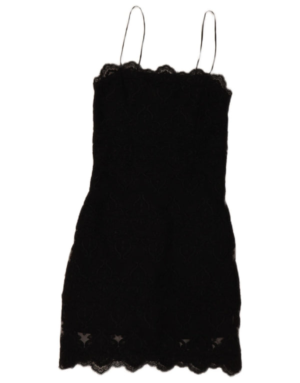 Topshop Womens Sleeveless Sheath Dress UK 6 XS Black Floral