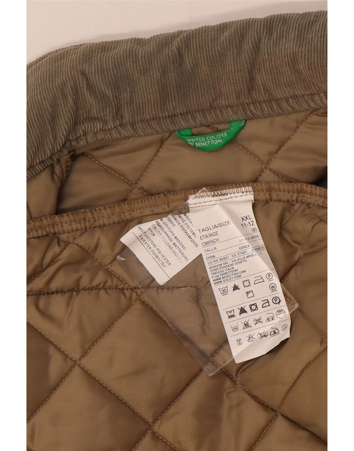Pikowana kurtka chłopięca Benetton 11-12 lat 2XL beżowy poliamid