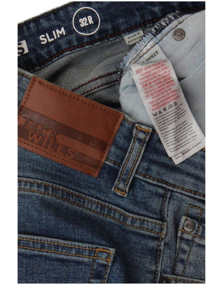 JACK WILLS Męskie jeansy slim W32 L32 Niebieskie bawełniane