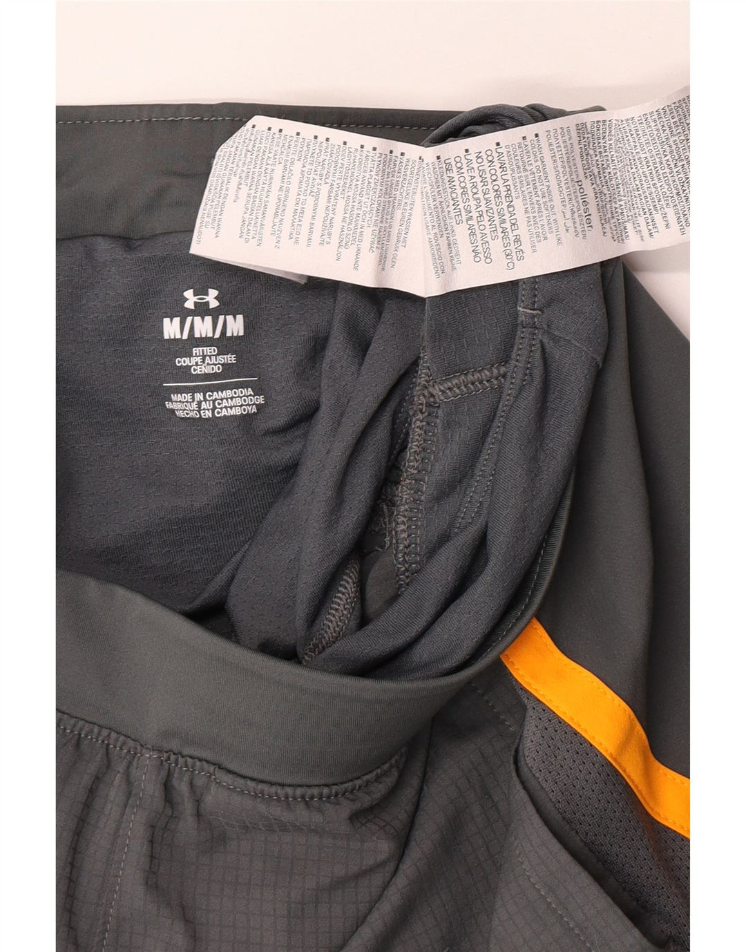 Męskie spodenki sportowe Under Armour z grafiką, poliestrowe w kolorze średnioszarym