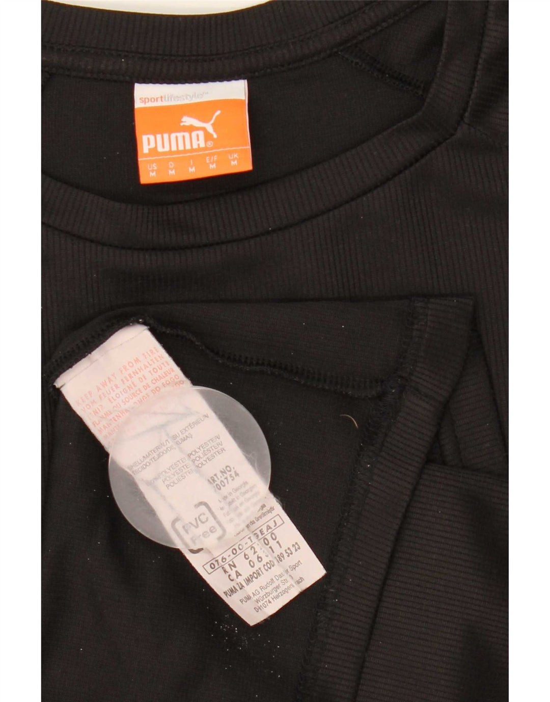 Męski T-shirt z grafiką Puma, średni, czarny poliester w paski
