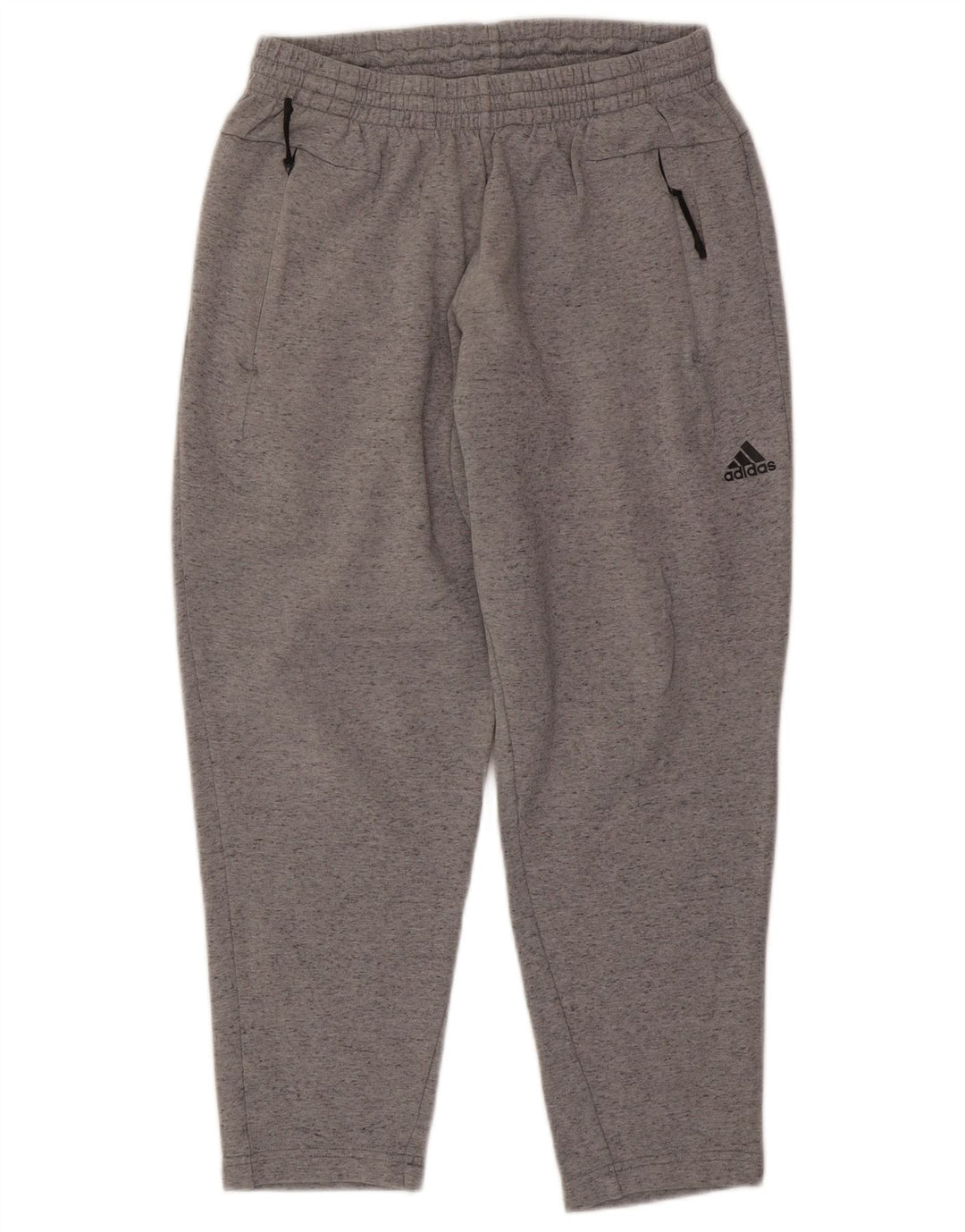 Męskie spodnie dresowe Adidas, średnioszare, bawełniane w cętki