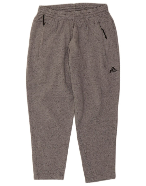 Męskie spodnie dresowe Adidas, średnioszare, bawełniane w cętki