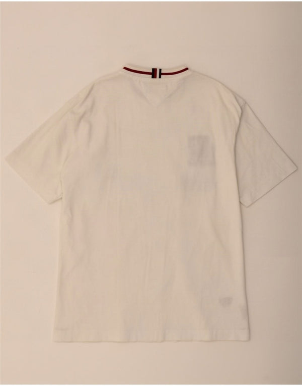 Męska koszulka z grafiką Tommy Hilfiger, średnia, biała bawełna