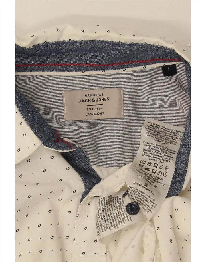Koszula męska Jack & Jones, duża, bawełniana w białe cętki