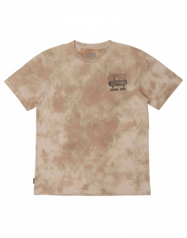 Męska koszulka Element o regularnym kroju z grafiką Top XS, beżowa, bawełniana Tie Dye