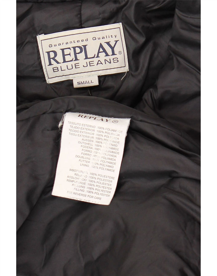 Damski płaszcz o luźnym kroju REPLAY UK 10, mały, czarny poliester