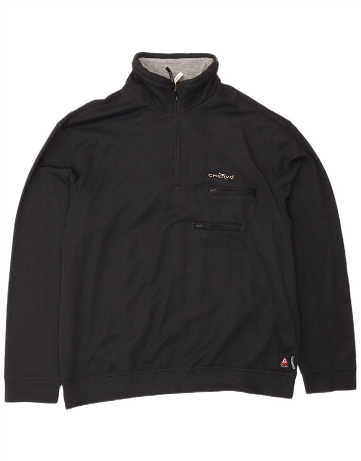 Męski sweter z zamkiem błyskawicznym Chervo IT 58 3XL Czarny poliamid