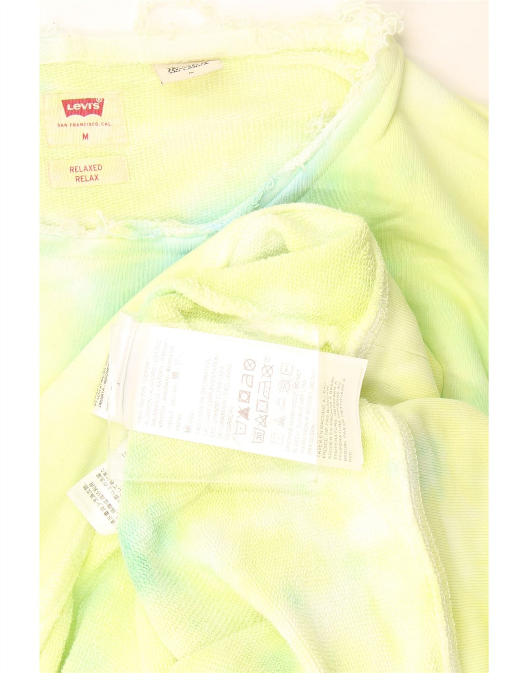 Męska bluza Levi's o swobodnym kroju z grafiką, średnia, zielona bawełna Tie Dye