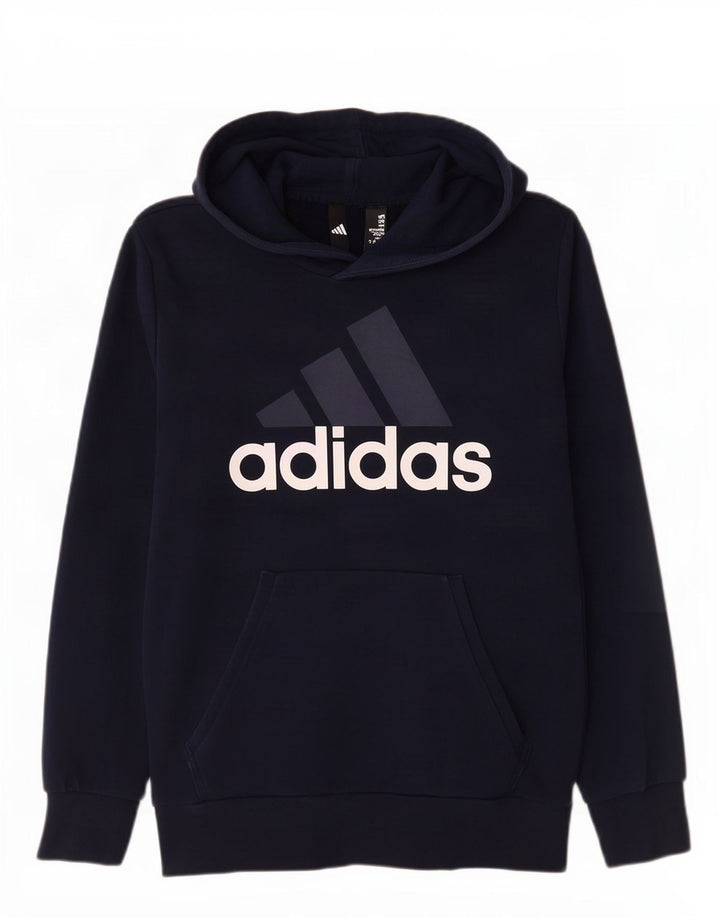 Męska bluza z kapturem Adidas Graphic, średnia, granatowa, bawełniana
