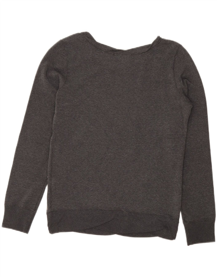 CONVERSE Womens Sweatshirt Jumper UK 14 Medium Grey Cotton