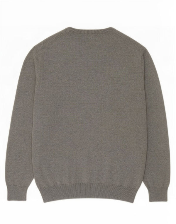 Męski sweter J. Crew z dekoltem w kształcie litery V, 2XL, szara bawełna