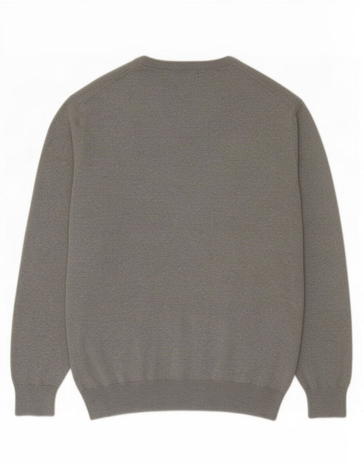 Męski sweter J. Crew z dekoltem w kształcie litery V, 2XL, szara bawełna
