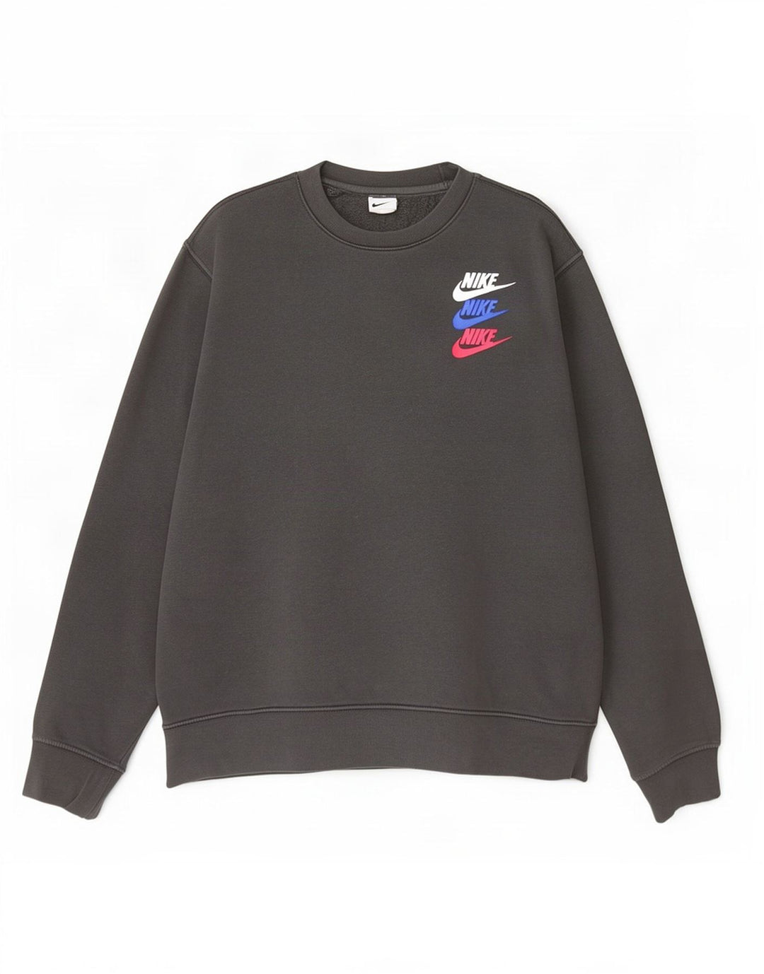 Męski sweter z grafiką Nike, duży, szary, bawełniany
