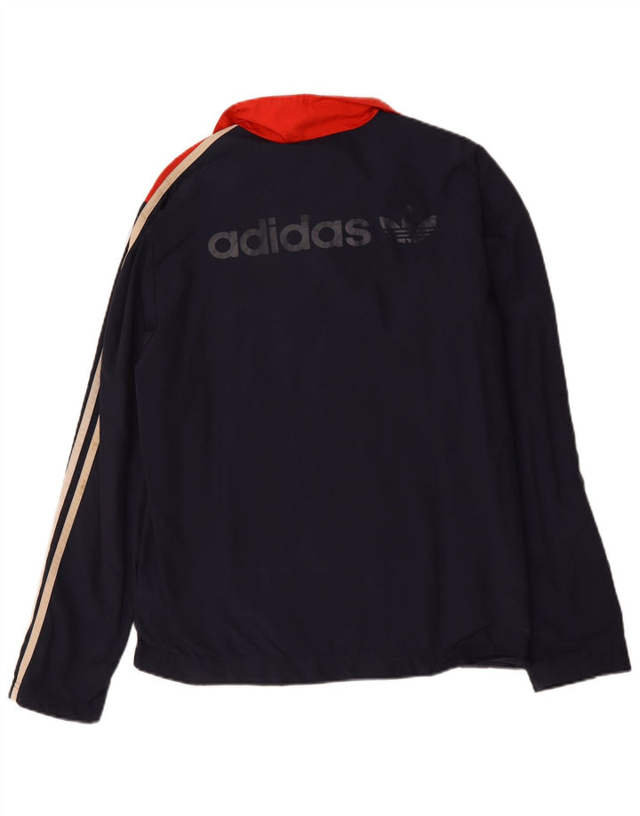 Męska bluza dresowa Adidas z grafiką, mała, granatowa, z blokami kolorów